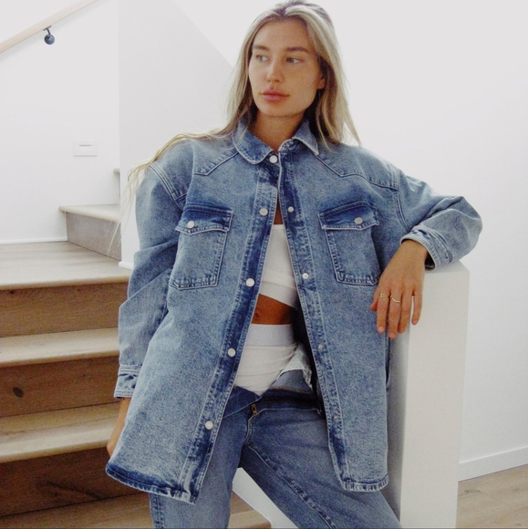 LE JEAN Denim Mimi Overshirt Jacket Size XS NWT - Picture 2 of 11